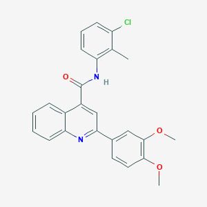 molecular formula C25H21ClN2O3 B334686 N-(3-chloro-2-methylphenyl)-2-(3,4-dimethoxyphenyl)quinoline-4-carboxamide 
