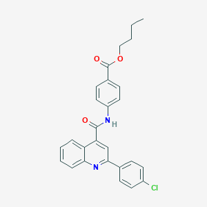 molecular formula C27H23ClN2O3 B334687 Butyl 4-({[2-(4-chlorophenyl)-4-quinolinyl]carbonyl}amino)benzoate 