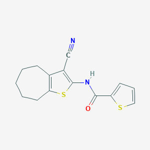 molecular formula C15H14N2OS2 B334689 N-(3-cyano-5,6,7,8-tetrahydro-4H-cyclohepta[b]thiophen-2-yl)thiophene-2-carboxamide 