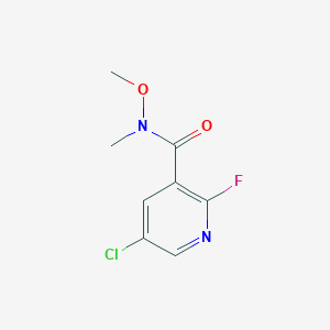 molecular formula C8H8ClFN2O2 B3346931 5-Chloro-2-fluoro-N-methoxy-N-methyl-3-pyridinecarboxamide CAS No. 1256834-71-5