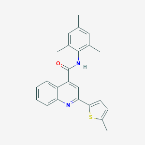 molecular formula C24H22N2OS B334701 2-(5-methylthiophen-2-yl)-N-(2,4,6-trimethylphenyl)quinoline-4-carboxamide 