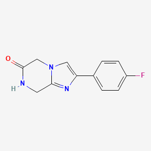 molecular formula C12H10FN3O B3347039 2-(4-Fluorophenyl)-7,8-dihydroimidazo[1,2-A]pyrazin-6(5H)-one CAS No. 1261117-82-1