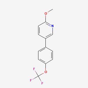 molecular formula C13H10F3NO2 B3347063 2-Methoxy-5-(4-(trifluoromethoxy)phenyl)pyridine CAS No. 1261831-77-9