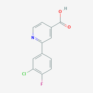 molecular formula C12H7ClFNO2 B3347066 2-(3-Chloro-4-fluorophenyl)isonicotinic acid CAS No. 1261951-49-8