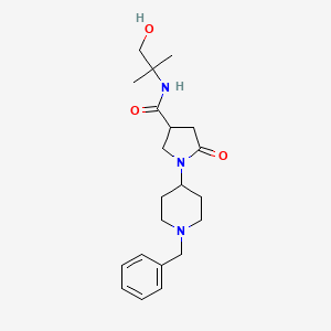 molecular formula C21H31N3O3 B3347085 1-(1-benzylpiperidin-4-yl)-N-(1-hydroxy-2-methylpropan-2-yl)-5-oxopyrrolidine-3-carboxamide CAS No. 1263283-39-1