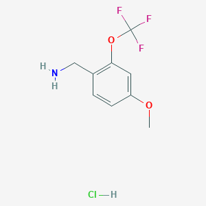 molecular formula C9H11ClF3NO2 B3347093 (4-Methoxy-2-(trifluoromethoxy)phenyl)methanamine hydrochloride CAS No. 1263286-39-0