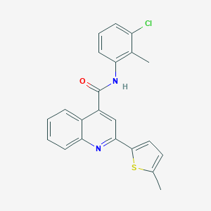molecular formula C22H17ClN2OS B334710 N-(3-chloro-2-methylphenyl)-2-(5-methylthiophen-2-yl)quinoline-4-carboxamide 