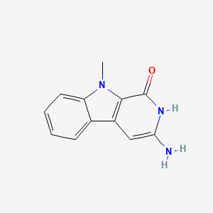 molecular formula C12H11N3O B3347107 3-Amino-9-methyl-2,9-dihydro-1H-pyrido[3,4-b]indol-1-one CAS No. 1264299-56-0