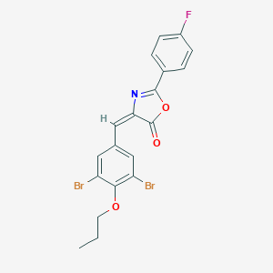 molecular formula C19H14Br2FNO3 B334713 4-(3,5-dibromo-4-propoxybenzylidene)-2-(4-fluorophenyl)-1,3-oxazol-5(4H)-one 