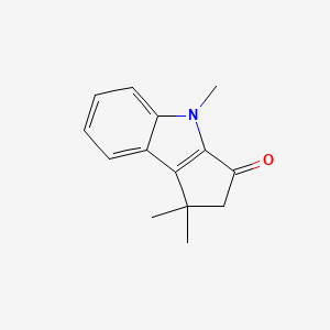 molecular formula C14H15NO B3347136 Cyclopent[b]indol-3(2H)-one, 1,4-dihydro-1,1,4-trimethyl- CAS No. 126863-41-0