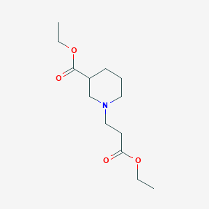 molecular formula C13H23NO4 B3347153 1-Piperidinepropanoic acid, 3-(ethoxycarbonyl)-, ethyl ester CAS No. 128200-19-1