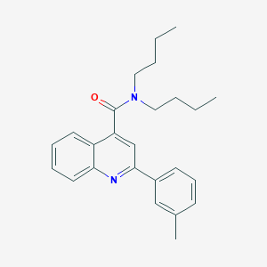 molecular formula C25H30N2O B334717 N,N-dibutyl-2-(3-methylphenyl)quinoline-4-carboxamide 