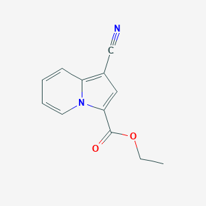 molecular formula C12H10N2O2 B3347175 3-Indolizinecarboxylic acid, 1-cyano-, ethyl ester CAS No. 128352-98-7