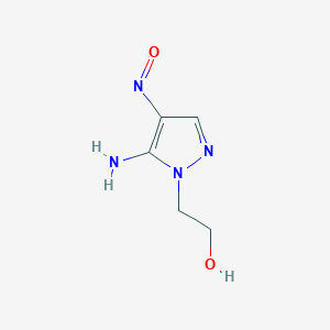 molecular formula C5H8N4O2 B3347182 1H-Pyrazole-1-ethanol, 5-amino-4-nitroso- CAS No. 128564-63-6