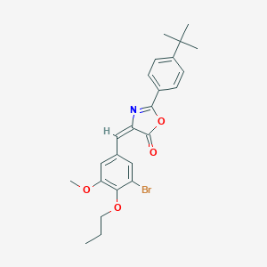 molecular formula C24H26BrNO4 B334722 4-(3-bromo-5-methoxy-4-propoxybenzylidene)-2-(4-tert-butylphenyl)-1,3-oxazol-5(4H)-one 
