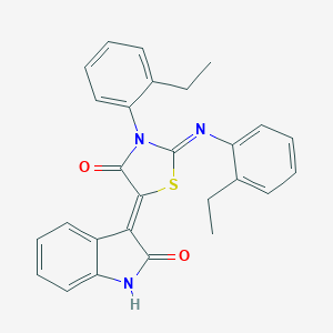 molecular formula C27H23N3O2S B334723 (5Z)-3-(2-ethylphenyl)-2-(2-ethylphenyl)imino-5-(2-oxo-1H-indol-3-ylidene)-1,3-thiazolidin-4-one 