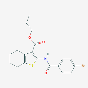 molecular formula C19H20BrNO3S B334726 Propyl 2-[(4-bromobenzoyl)amino]-4,5,6,7-tetrahydro-1-benzothiophene-3-carboxylate 