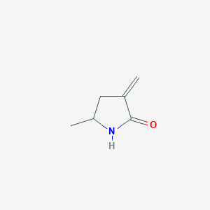 molecular formula C6H9NO B3347287 2-Pyrrolidinone, 5-methyl-3-methylene- CAS No. 130868-98-3