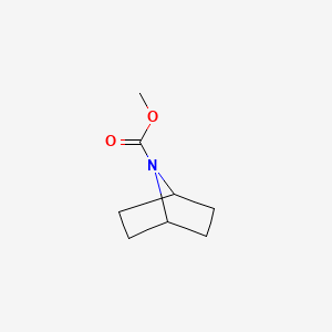 molecular formula C8H13NO2 B3347304 7-Azabicyclo(2.2.1)heptane-7-carboxylic acid, methyl ester CAS No. 131179-08-3
