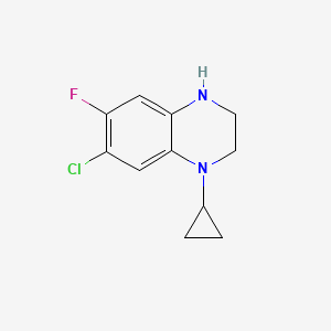 molecular formula C11H12ClFN2 B3347311 7-Chloro-1-cyclopropyl-6-fluoro-1,2,3,4-tetrahydroquinoxaline CAS No. 1315469-43-2