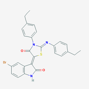molecular formula C27H22BrN3O2S B334738 (5Z)-5-(5-bromo-2-oxo-1H-indol-3-ylidene)-3-(4-ethylphenyl)-2-(4-ethylphenyl)imino-1,3-thiazolidin-4-one 