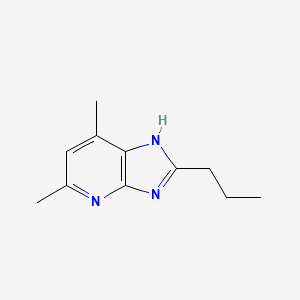 molecular formula C11H15N3 B3347412 5,7-Dimethyl-2-propyl-1H-imidazo[4,5-b]pyridine CAS No. 135070-89-2