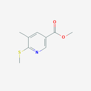 molecular formula C9H11NO2S B3347450 5-Methyl-6-methylsulfanyl-nicotinic acid methyl ester CAS No. 1355174-11-6