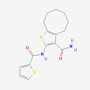molecular formula C16H18N2O2S2 B334746 2-(Thiophene-2-carbonylamino)-4,5,6,7,8,9-hexahydrocycloocta[b]thiophene-3-carboxamide 