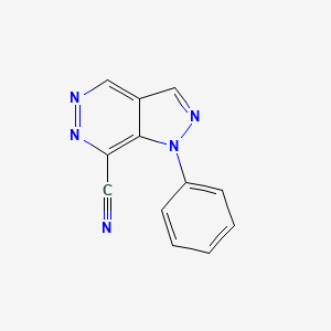 molecular formula C12H7N5 B3347480 1-Phenyl-1H-pyrazolo[3,4-d]pyridazine-7-carbonitrile CAS No. 136819-79-9