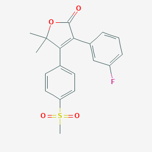 molecular formula C19H17FO4S B033475 3-(3-Fluorophenyl)-5,5-dimethyl-4-(4-methylsulfonylphenyl)furan-2-one CAS No. 178402-36-3