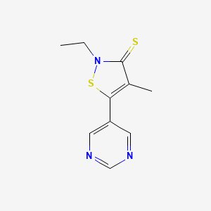 3(2H)-Isothiazolethione, 2-ethyl-4-methyl-5-(5-pyrimidinyl)-