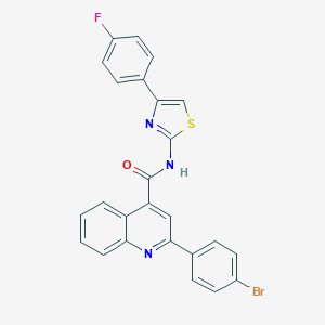 molecular formula C25H15BrFN3OS B334756 2-(4-bromophenyl)-N-[4-(4-fluorophenyl)-1,3-thiazol-2-yl]quinoline-4-carboxamide 