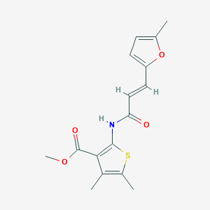 molecular formula C16H17NO4S B334762 methyl 4,5-dimethyl-2-{[(2E)-3-(5-methylfuran-2-yl)prop-2-enoyl]amino}thiophene-3-carboxylate 