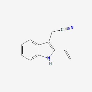 1H-indole-3-acetonitrile, 2-ethenyl-