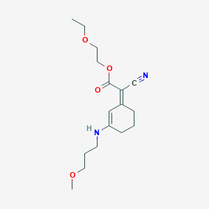 molecular formula C17H26N2O4 B3347702 2-ethoxyethyl (2Z)-2-cyano-2-[3-(3-methoxypropylamino)cyclohex-2-en-1-ylidene]acetate CAS No. 1419401-88-9