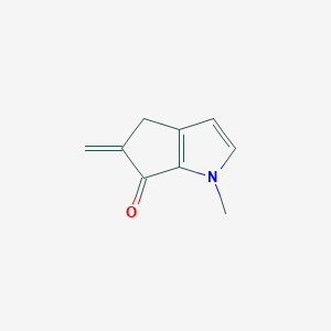 molecular formula C9H9NO B3347767 1-Methyl-5-methylidene-4,5-dihydrocyclopenta[b]pyrrol-6(1H)-one CAS No. 143159-33-5