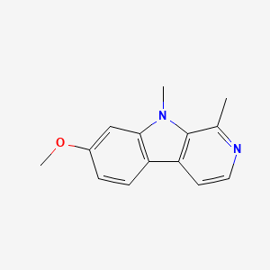 molecular formula C14H14N2O B3347774 9H-Pyrido[3,4-b]indole, 7-methoxy-1,9-dimethyl- CAS No. 143502-37-8