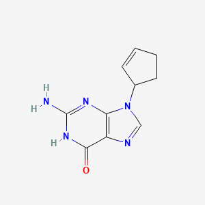 molecular formula C10H11N5O B3347777 6H-Purin-6-one, 2-amino-9-(2-cyclopenten-1-yl)-1,9-dihydro- CAS No. 143541-93-9