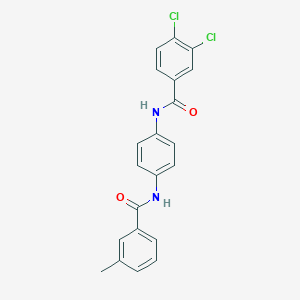 molecular formula C21H16Cl2N2O2 B334780 3,4-dichloro-N-{4-[(3-methylbenzoyl)amino]phenyl}benzamide 