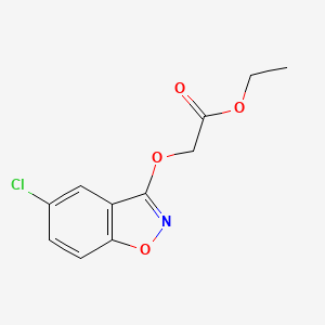 molecular formula C11H10ClNO4 B3347805 Acetic acid, [(5-chloro-1,2-benzisoxazol-3-yl)oxy]-, ethyl ester CAS No. 143869-62-9