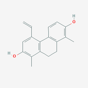 molecular formula C18H18O2 B3347810 2,7-Phenanthrenediol, 4-ethenyl-9,10-dihydro-1,8-dimethyl- CAS No. 144106-78-5