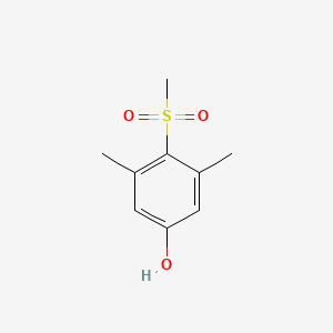 molecular formula C9H12O3S B3347932 Phenol, 3,5-dimethyl-4-(methylsulfonyl)- CAS No. 14763-62-3