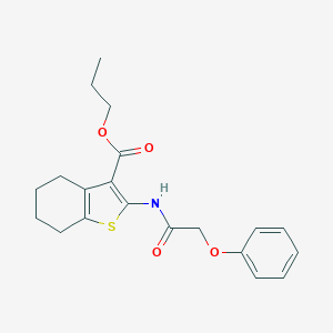 molecular formula C20H23NO4S B334794 Propyl 2-[(phenoxyacetyl)amino]-4,5,6,7-tetrahydro-1-benzothiophene-3-carboxylate 