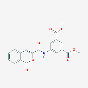 molecular formula C20H15NO7 B334795 dimethyl 5-{[(1-oxo-1H-isochromen-3-yl)carbonyl]amino}isophthalate 
