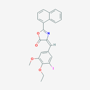 molecular formula C23H18INO4 B334799 4-(4-ethoxy-3-iodo-5-methoxybenzylidene)-2-(1-naphthyl)-1,3-oxazol-5(4H)-one 
