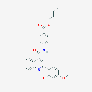 molecular formula C29H28N2O5 B334800 Butyl 4-({[2-(2,4-dimethoxyphenyl)-4-quinolinyl]carbonyl}amino)benzoate 