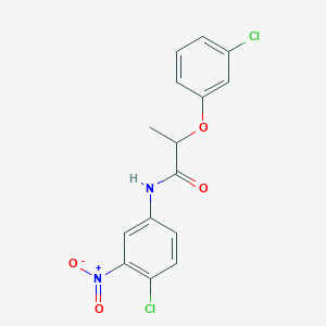 molecular formula C15H12Cl2N2O4 B334801 N-(4-chloro-3-nitrophenyl)-2-(3-chlorophenoxy)propanamide 