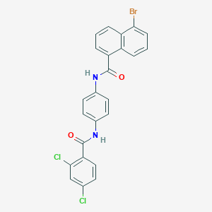 molecular formula C24H15BrCl2N2O2 B334808 5-bromo-N-{4-[(2,4-dichlorobenzoyl)amino]phenyl}-1-naphthamide 