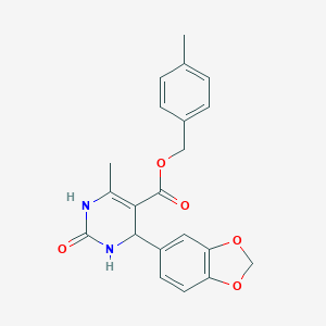 molecular formula C21H20N2O5 B334817 4-Methylbenzyl 4-(1,3-benzodioxol-5-yl)-6-methyl-2-oxo-1,2,3,4-tetrahydropyrimidine-5-carboxylate 