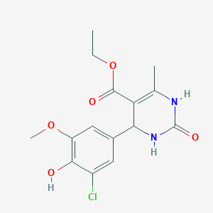 Ethyl 4-(3-chloro-4-hydroxy-5-methoxyphenyl)-6-methyl-2-oxo-1,2,3,4-tetrahydro-5-pyrimidinecarboxylate